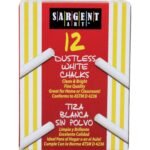 Sargent Art Dustless School Chalk, White, 12 Sticks Per Box