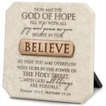 Believe Resin Plaque w Bronze Title Bar