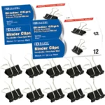 Bazic Med 11/4" Binder Clip Black 12/Box