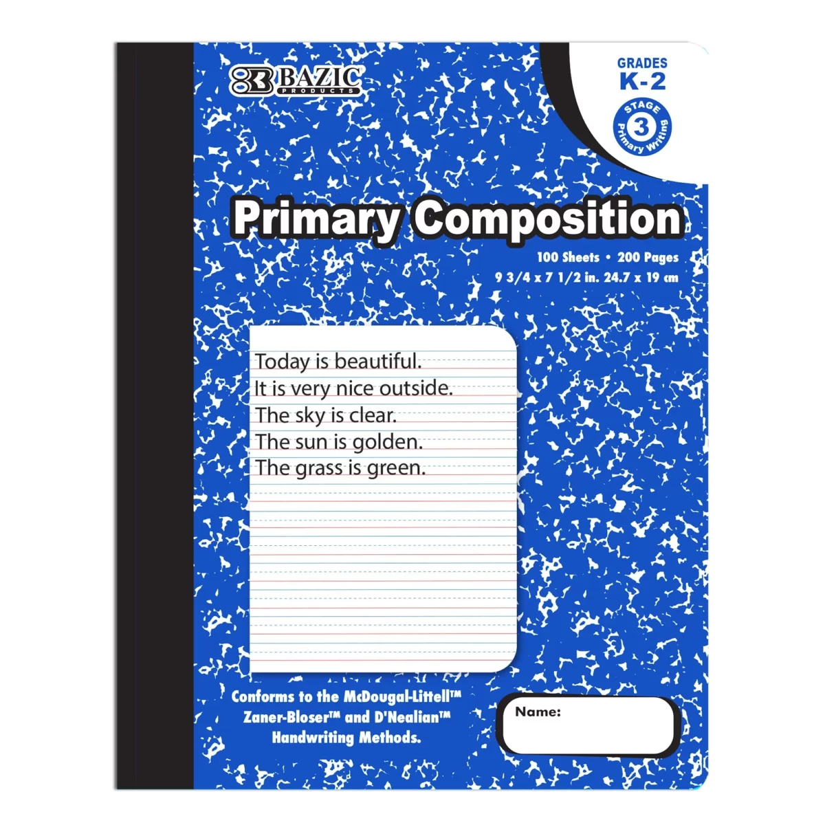Bazic 100ct Primary Marble Comp Book - Image 1