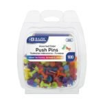 Bazic Asst Color Push Pins (100pk)