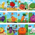 SANNIX 1 Pack Wooden Jigsaw Puzzles Fruit and Vegetable Toddlers Puzzles for Kids Ages 2 3 4 5, Educational Puzzles Boys Girls Toy