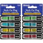 Bazic 0.5"x1.7"Neon Print Sign Here Flag