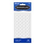 Bazic White Round Reinforce Label 544pk