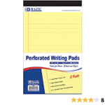BAZIC 50Ct. 5"X8" Canary Jr. Writing Pad