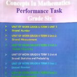 Concepts in Mathematics Performance Task Grade Six