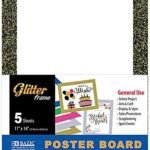 Bazic 11 x 14 inches White Poster Board with Glitter Frame (each)