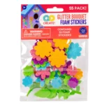 Glitter Foam Stickers 55pk