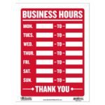 Signs Business Hours 9*12 inches