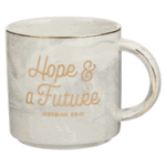 Christian Art Gifts Ceramic Coffee & Tea Mug: Hope & a Future - Jeremiah 29:11 Inspirational Bible Verse, Marbled Charcoal Gray, 13 Oz.