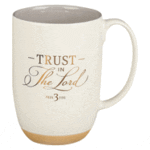 Christian Art Gifts Ceramic Coffee & Tea Mug: Trust in the Lord - Proverbs 3:5 Inspirational Bible Verse, Creamy Beige, 15 Oz.