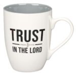 Christian Art Gifts Ceramic Coffee and Tea Mug for Men & Women: Trust in the Lord - Proverbs 3:5 Inspirational Bible Verse, Black, 12 Oz.