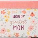 World's Greatest Mom Peach Floral Faux Leather Checkbook Wallet
