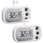 Refrigerator Thermometer Waterproof Fridge and Freezer Thermometer Digital Large LCD Screen Thermometer for Refrigerator with Stand and Magnetic Back 2pck with Screwdriver