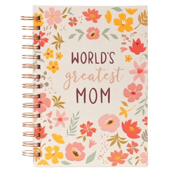 World's Greatest Mom Whimsical Floral Spiral-Journal