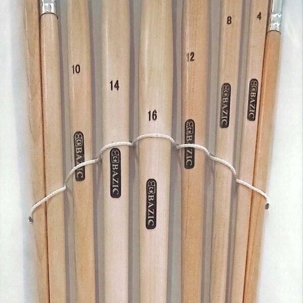 Bazic Flat Natural Bristle Paint Brush 9 pieces