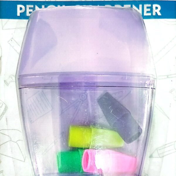 Pencil Sharpener With 4 Cap Erasers