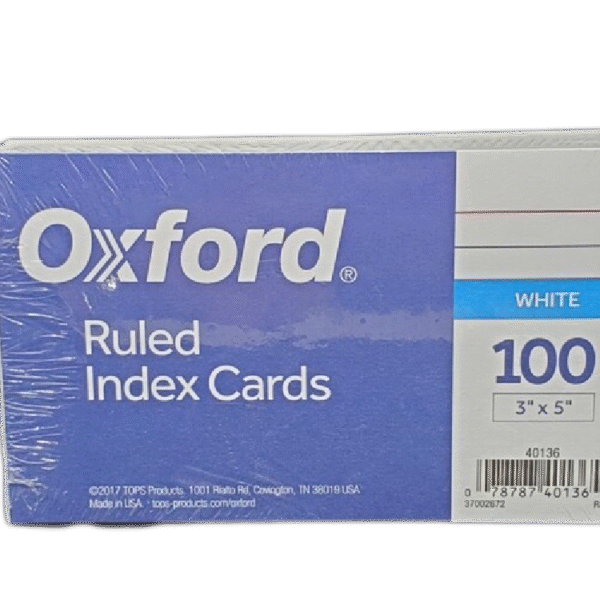 Oxford Ruled Index Card 3×5