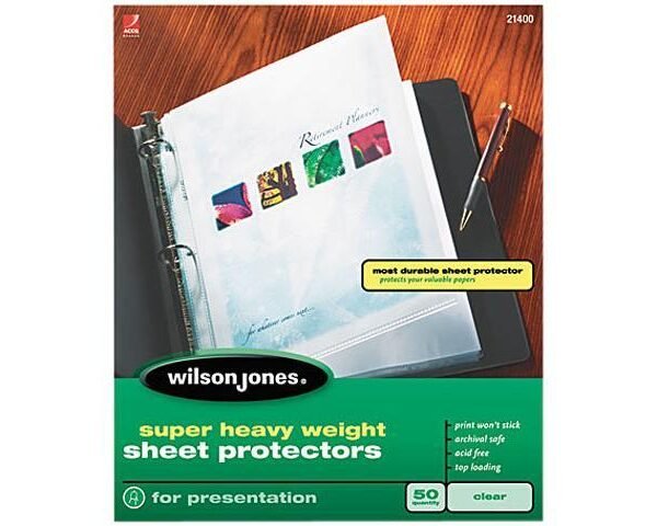 Wilson Jones Super Heavy Weight Sheet Protectors