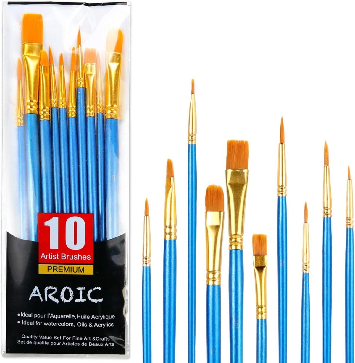 Aroic 10 Artist Brushes - Image 1