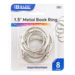 Bazic 1.5 Metal Book Ring 8 rings