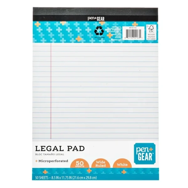Pen + Gear Legal Pad 50 sheets 8.5 inches × 11.75 inches