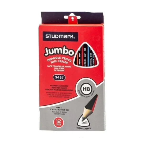 Studmark Jumbo Triangle Pencil With Eraser HB ST-03-437