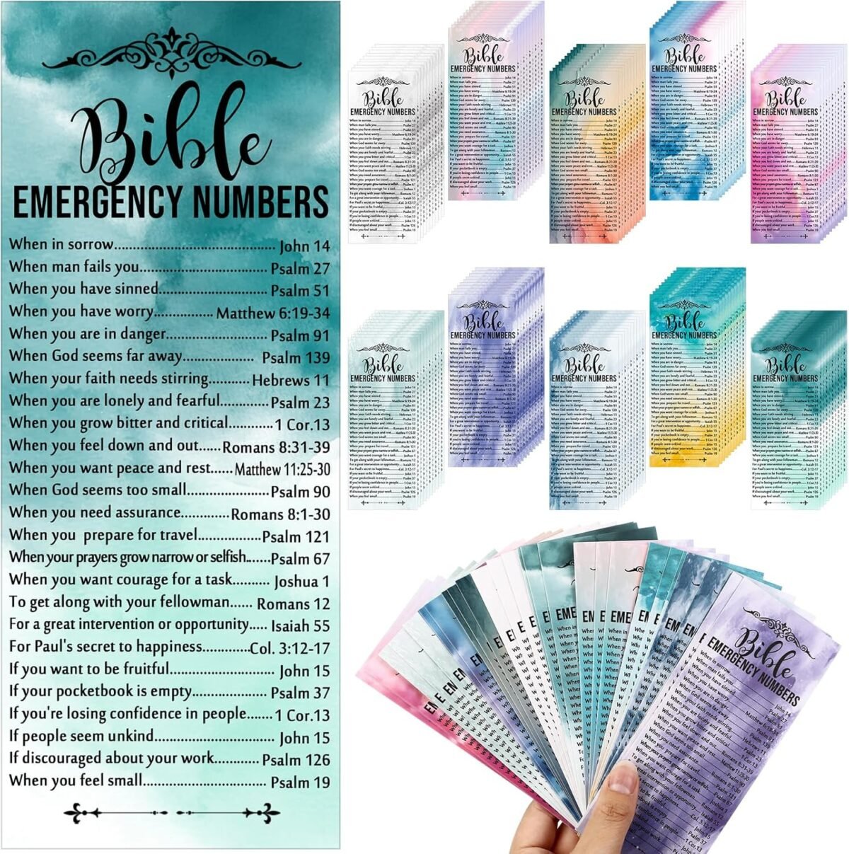 Emergency Scripture Magnets Christian Bible Verse Emergency Numbers Bookmark Christian Church Gift ...