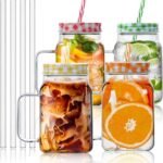 Glass cup with straw Ice cold drink (each)