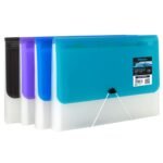EXPANDING FILE FOLDER, F/C SIZE, 6 DIVIDERS, GLASS LINE, ASSORTED COLORS