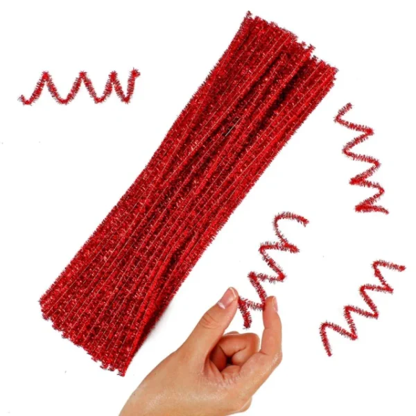 ANGEL CRAFT Chenille-Metallic Red 12" 25ct.