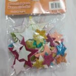 Foam sticker in star shape with glitter