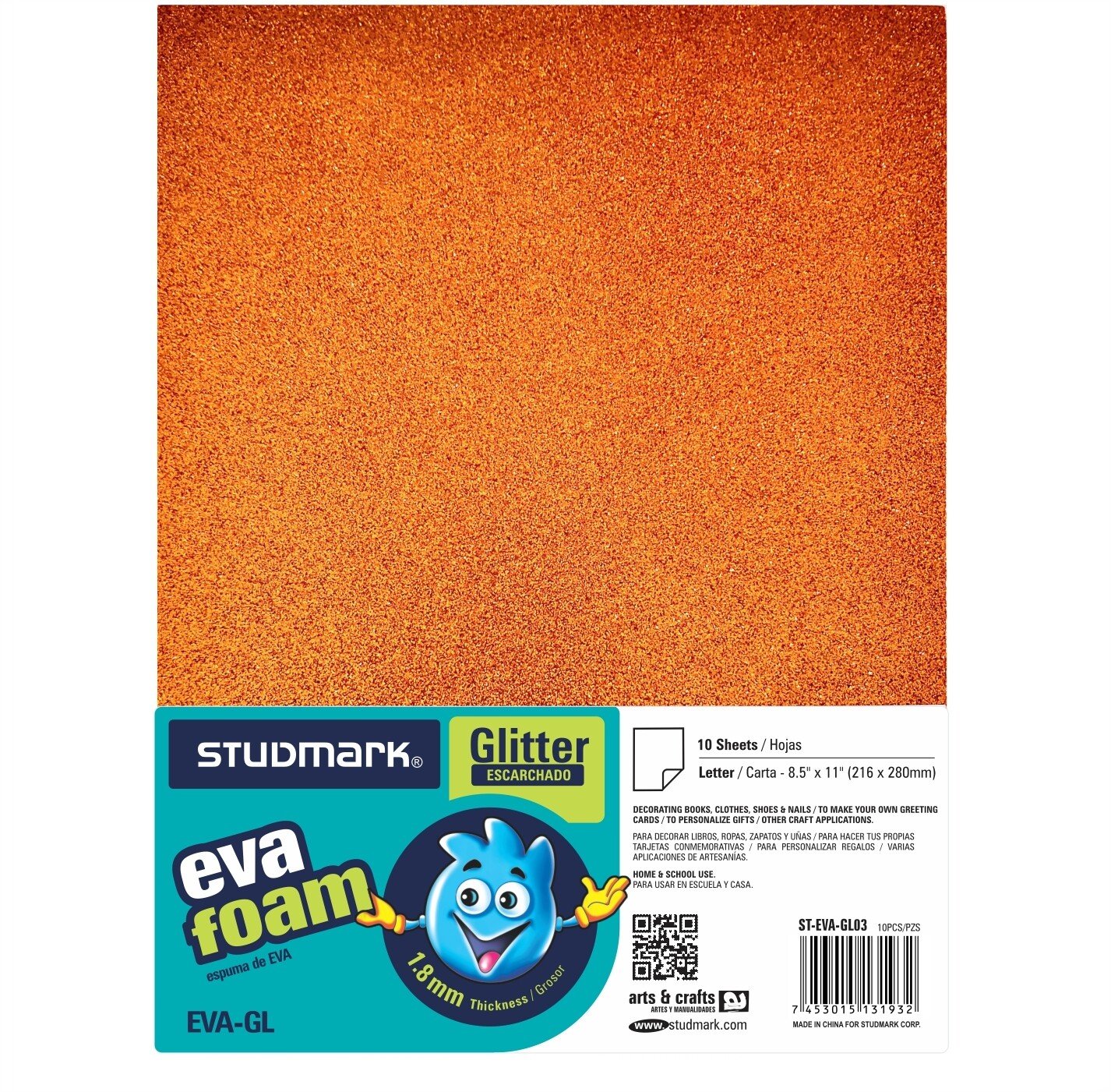 7453015131932.jpg Foam sheet Glitter Copper (each) - Image 1