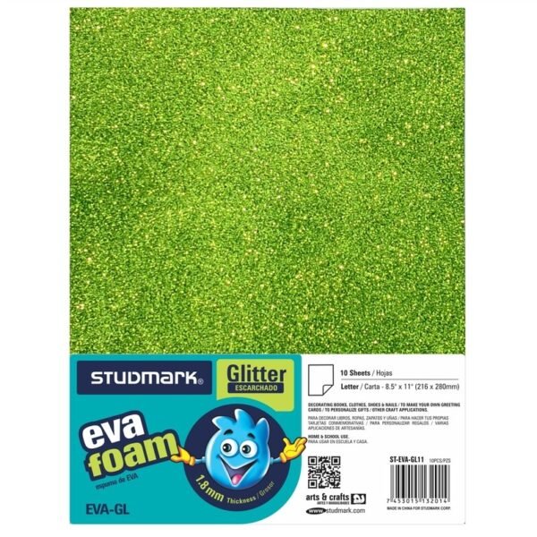 Foam sheet Glitter Green (each)