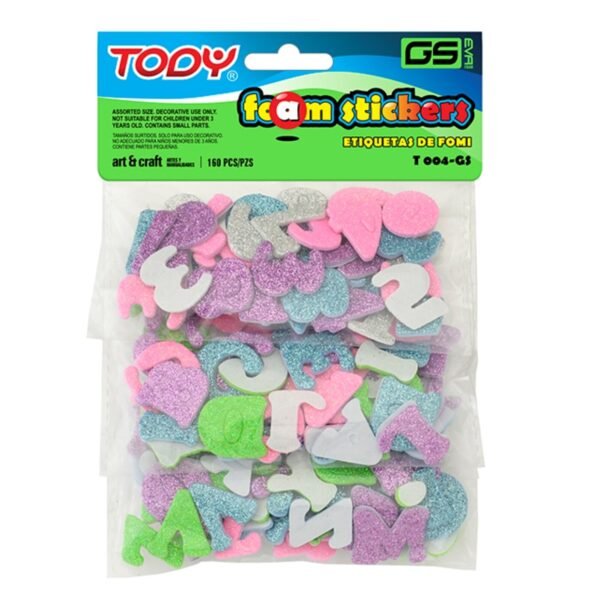 Tody foam shapes letters T004GS 160pcs