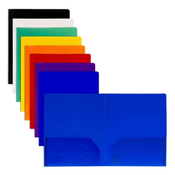 Solid Color 2-Pocket Poly Portfolio
