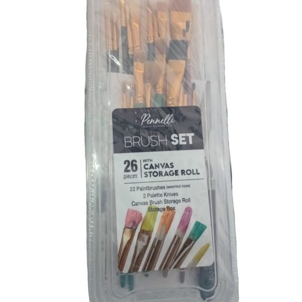 Pennelli Brush Set ( 26 Piece with Canva Storage Roll)
